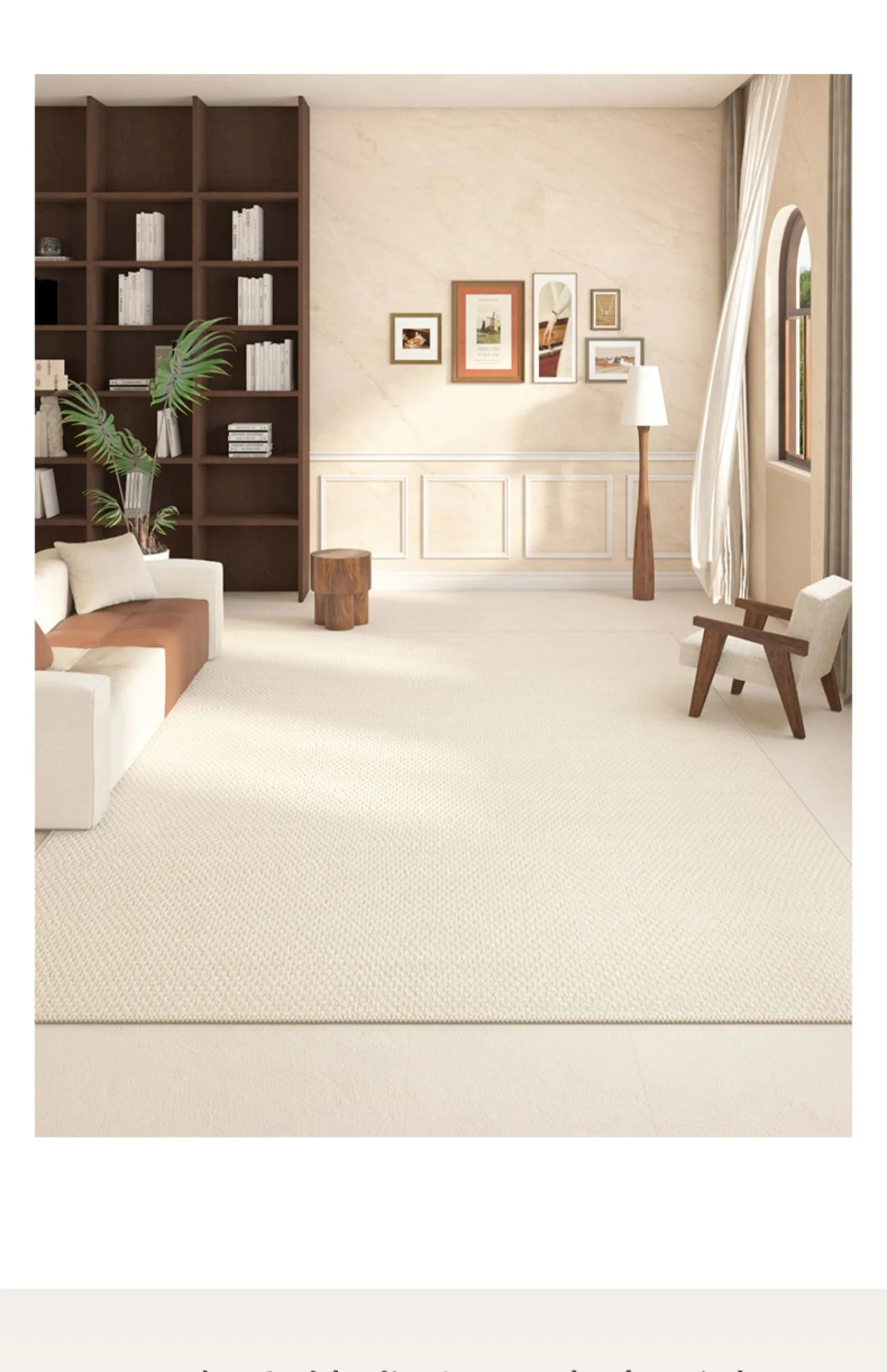 

GW0216 Simple cream style living room carpet, plain color bedroom bedside carpet, Japanese sofa, coffee table carpet, floor mat