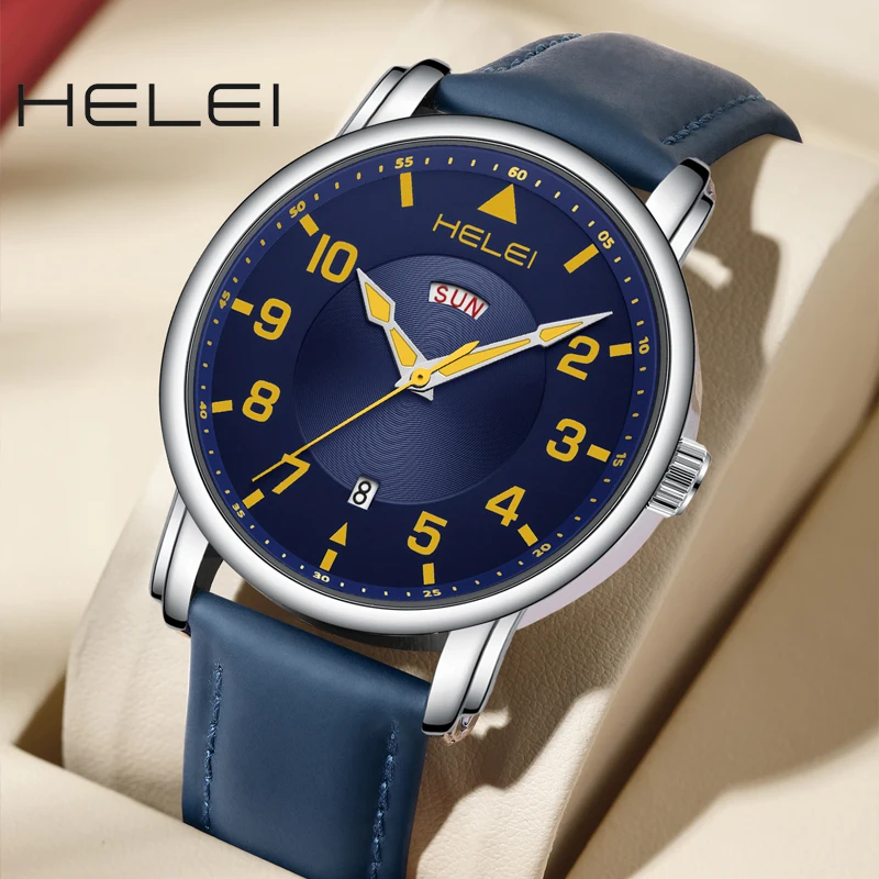 HELEI hot models 2024 jazz series popular light luxury multi-function quartz movement men's quartz watches men's watches