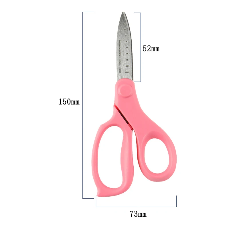 Stainless Wave Pattern Scissors - Pink