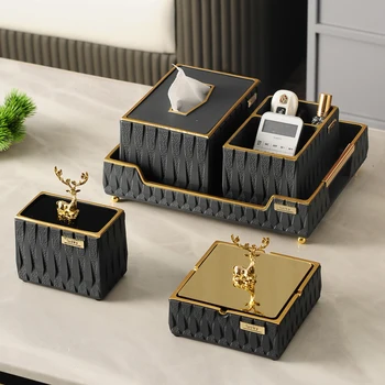 Famiglia semplice soggiorno luce lusso creativo ufficio cenere volante posacenere scatola di fazzoletti decorazione desktop accessori di stoccaggio