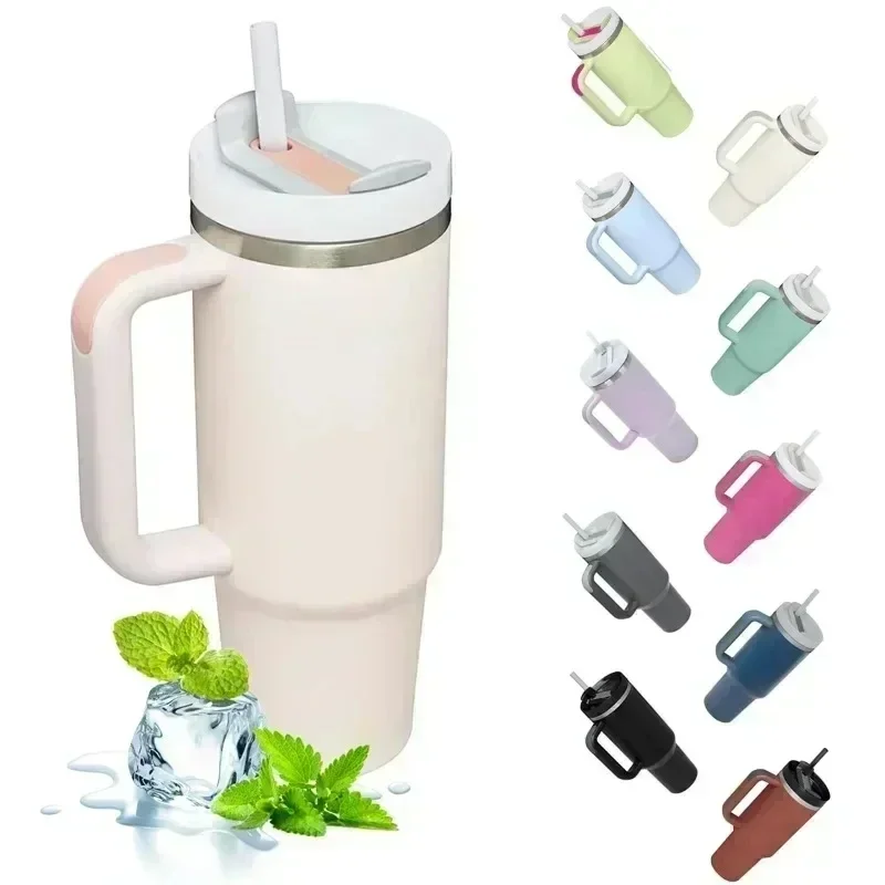 1200ml Iced Coffee Cup Tumbler with Handle and Straw Insulated Stainless Steel Vacuum Cup for Hot and Cold Drinks Water Bottles coffee stirring cup stirring cup stainless steel cups stainless steel cup coffee cup stainless steel mug water cup ceramic coffee cup glass cup