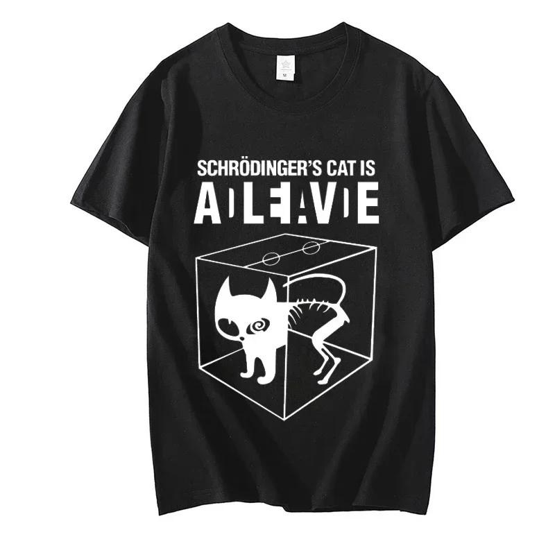Physics Black Cat Print Women Clothing Trend Summer T Clothing Clothes Fashion Casual T-shirts Ladies Female Graphic Tee Shirts 5
