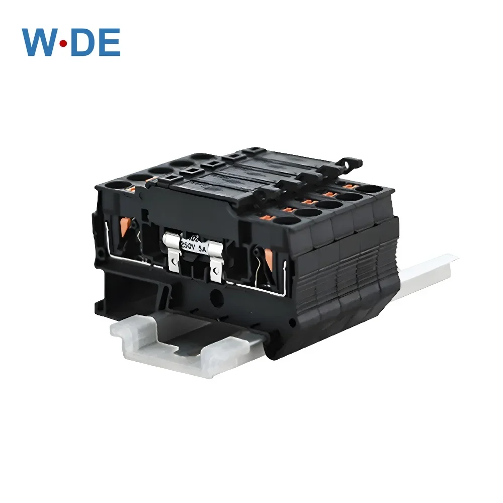 Blocos Terminais do Trilho do Ruído Conector Preto do pt 4-hesi Empurre na Mola Suporte do Fusível Screwless Peças