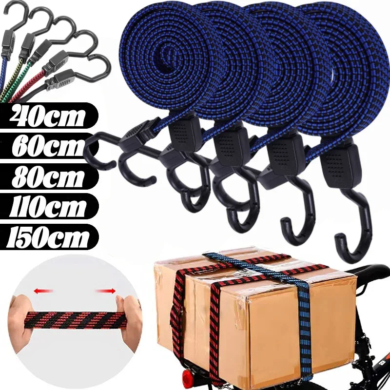 Elastic Bungees Cords with Hook Luggage Bungee Strap Anti Slip Rope for Motorcycle Bicycles
