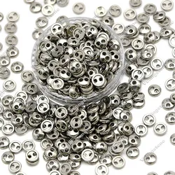 Assorted Metal Buttons - 100pcs Mini Round Sew - On Buttons for Crafting and Handmade Accessories (Silver)