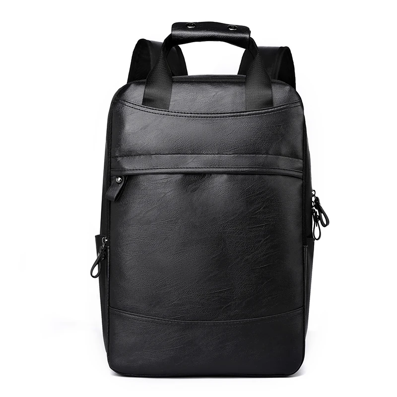 Laptop Backpack High Quality Durable Pu Leather Backpacks Waterproof Men's Smart Pu Leather Business Backpack Men
