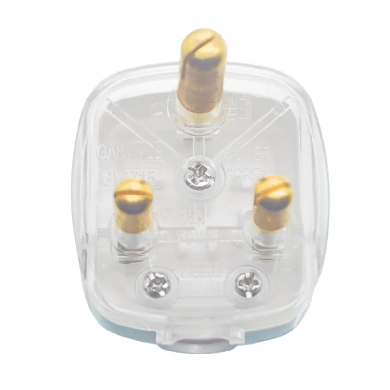 15A India South africa Wiring power cord plug BS546 removable cable Connector Detachable power plug Type M