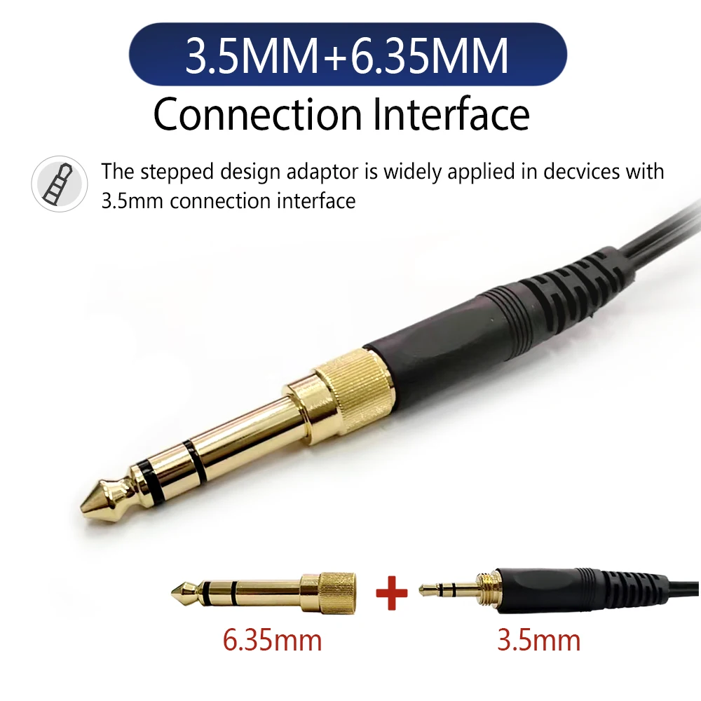 3.5MM + 6.35MM jack Headphone Upgrade Cable Audio Cable for SENNHEISER HD560 HD540 HD480 HD430 HD414 HD250 HD25