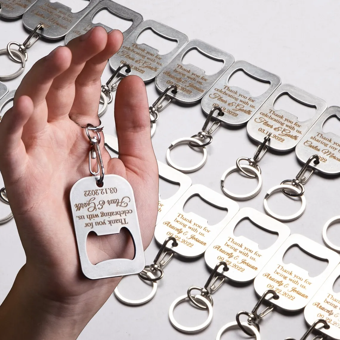 Customizable Stainless Steel Bottle Opener Keychain Favors for Guestsin