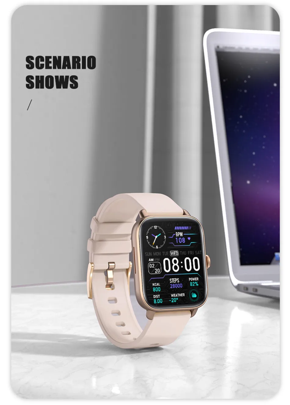 2022 New Smart Watch Women Men For Xiaomi smart Bracelet Exercise Activity Tracker IP68 Waterproof Sport Ladies Call Smart Watch