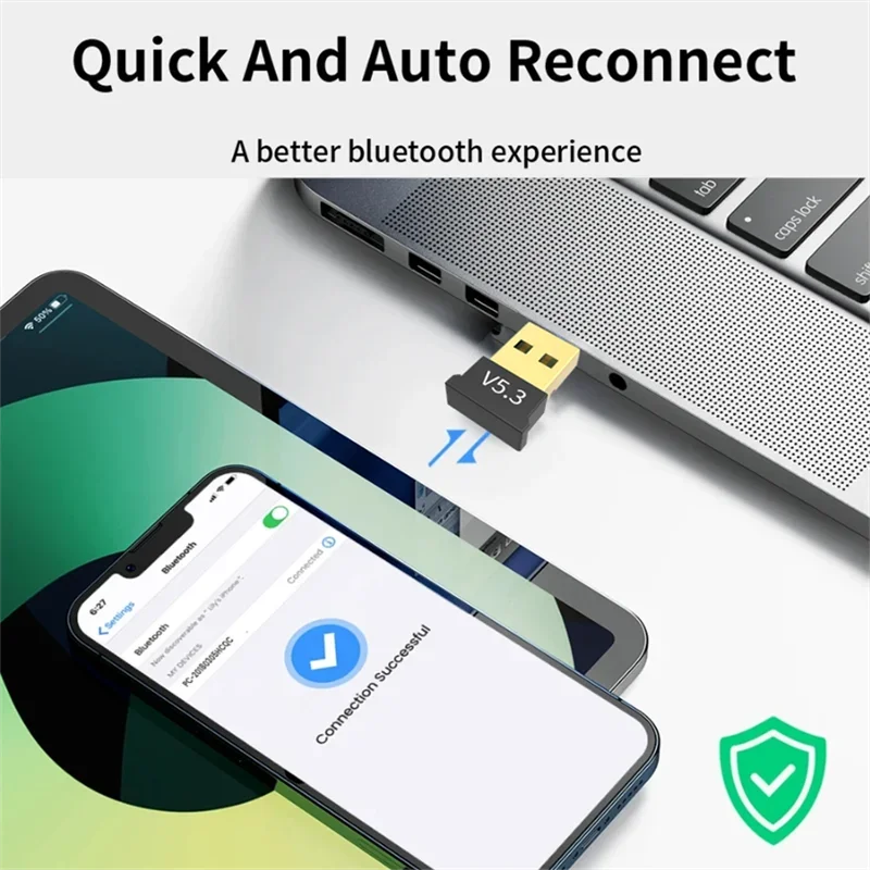 Bluetooth USB Adapter Mini USB Bluetooth 5.1 Dongle Adapter for PC Laptop Mouse Keyboard Tablet Printer Game Speaker Wireless Dongle Adapters Receiver