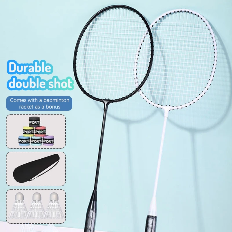 

2pcs Badminton Racket Set Ultralight Split Ferro Alloy Adult Badminton Racket With Bag Attacking And Defending