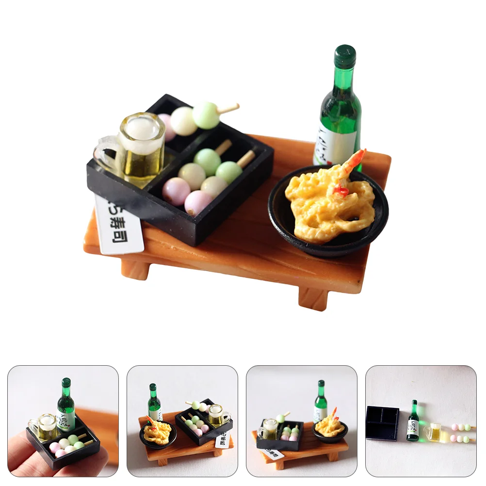 3 Pcs Tempura Bento Miniature Houses Adornments Sushi Accessories Ornament Decor Food Model Decorations Small