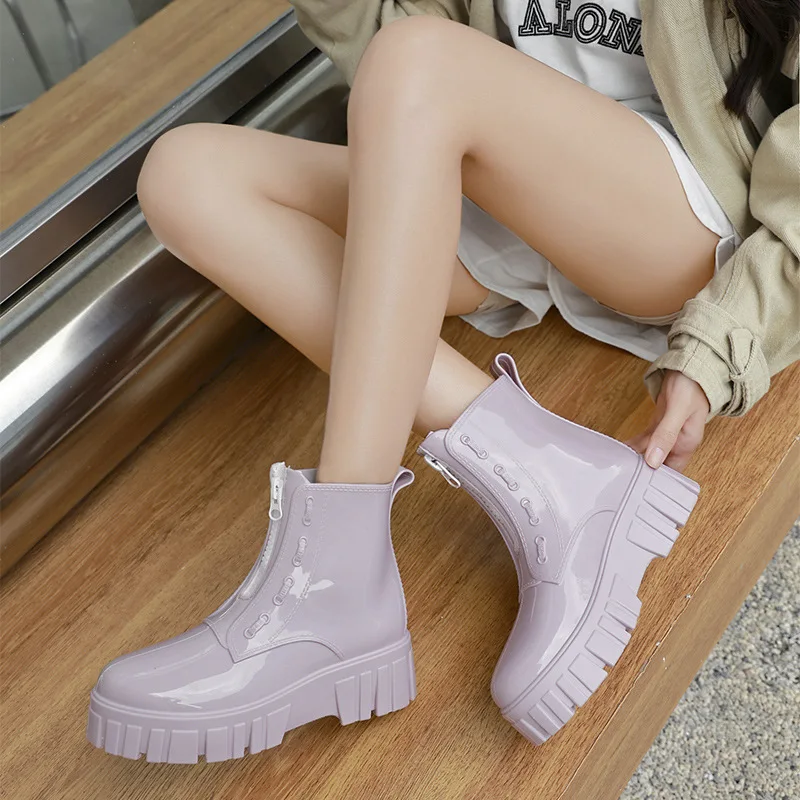 New Korean Version Of Thick-Soled Rain Boots Women's Spring And Autumn Low-Tube All-Match Women's Boots Non-Slip Rain Boots