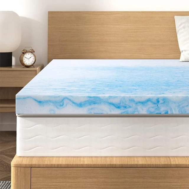 BedStory 4 inch Full Size Memory Foam Cool Gel Infused Mattress Topper