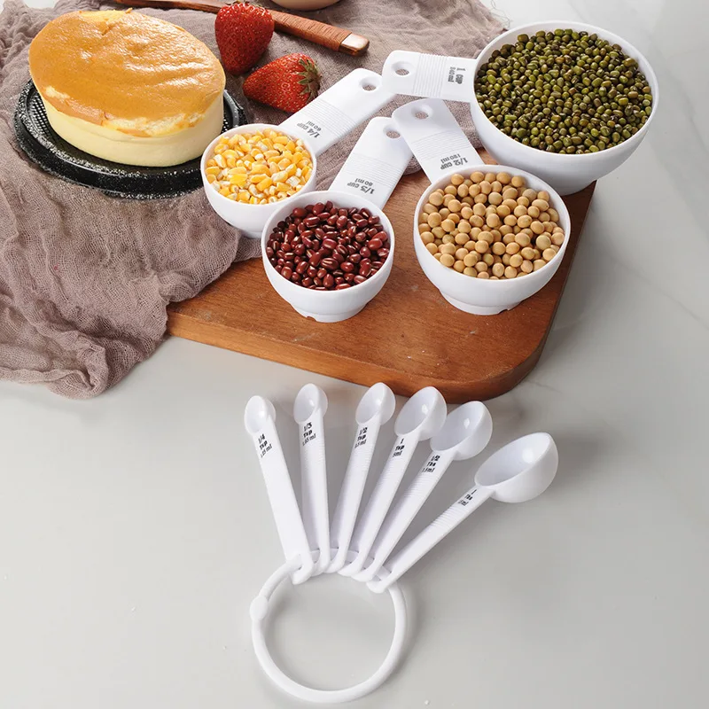 10Pcs with Scale Measuring Spoon Teaspoon Multipurpose Spoon Cake Baking Flour Food Measuring Cup Home Kitchen Cooking Tools