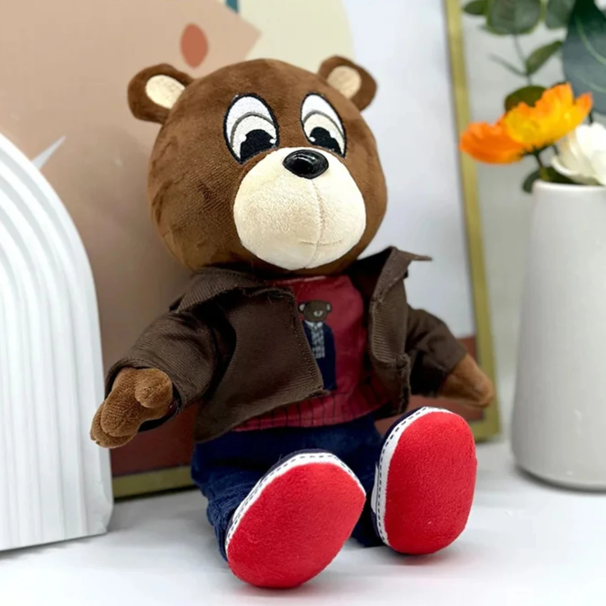 New 10 inch Kanye teddy bear stuffed animal plush toy suitable for children's birthdays, Easter gifts, stuffed animal toys 3