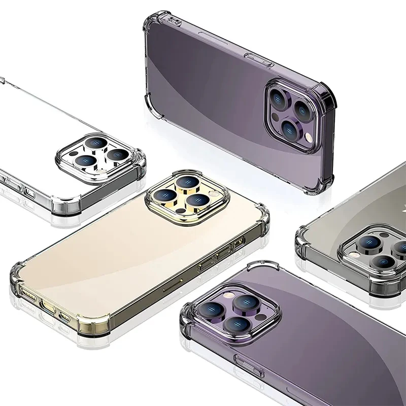 Luxury Shockproof Clear Silicone Phone Case - Transparent Slim Bumper Shell Back Cover
