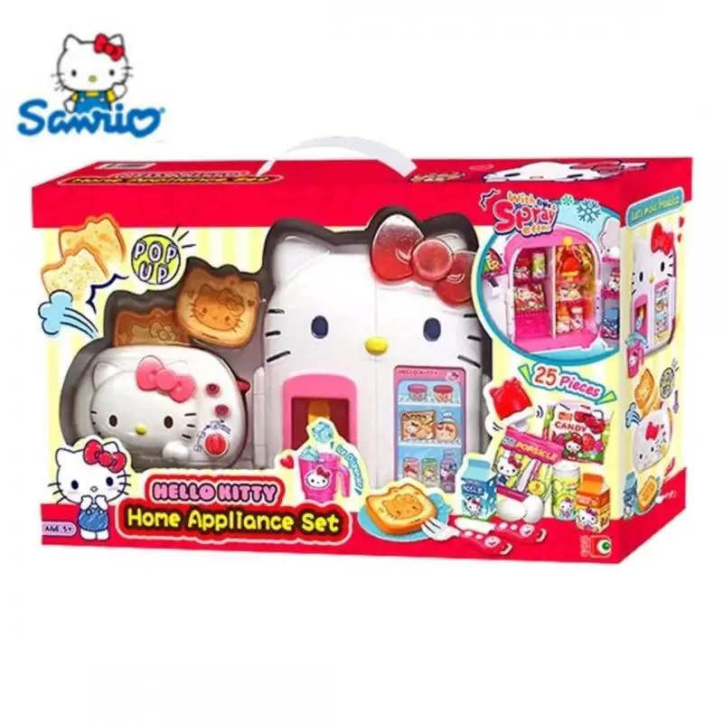 

Sanrio Hello Kitty Toy Kawaii Anime Girl Mini Kitchen Theme Toy Cute Children's Refrigerator Scene Toy Birthday Gift for Girls