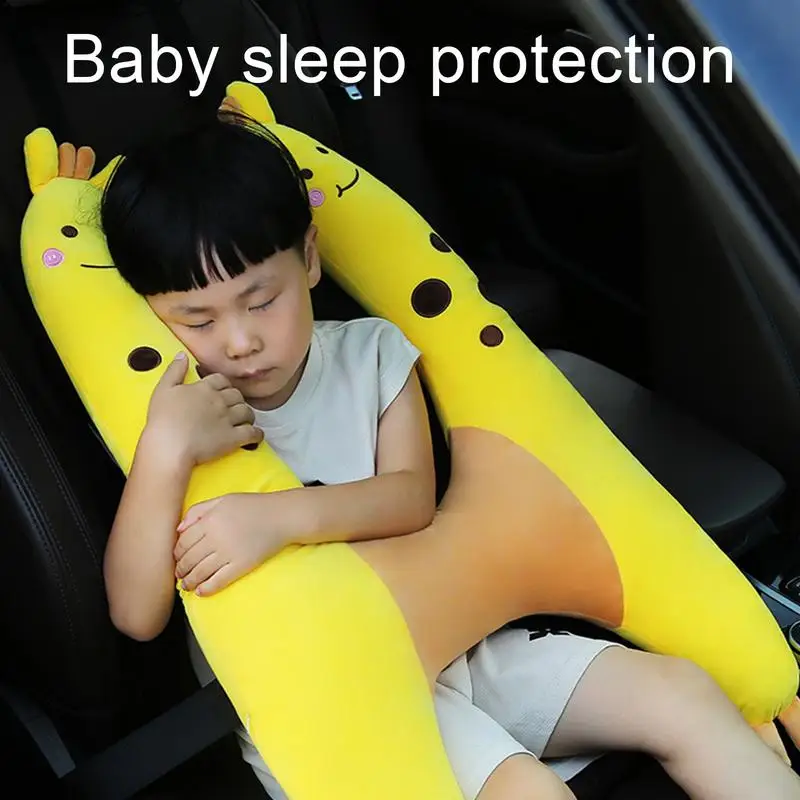 

H Shape Head And Neck Support For Car Travel Car Sleep Headrest Pillow Cute Animal Pattern Travel Pillow Shoulder Belt Cushion