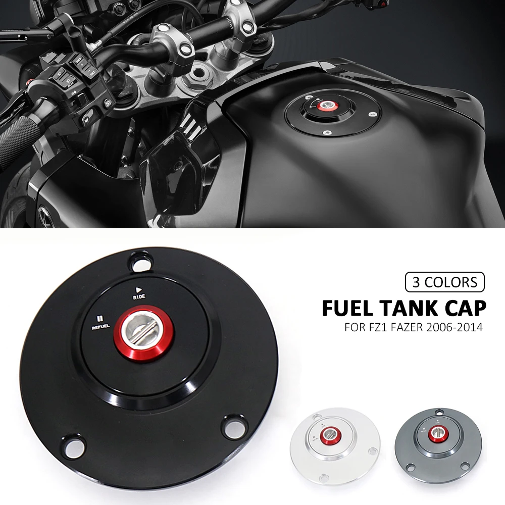 

New For Yamaha FZ1 FAZER Motorcycle Aluminum Gas Fuel Tank Caps Cover Key 2006 2007 2008 2009 2010 2011 2012 2013 2014