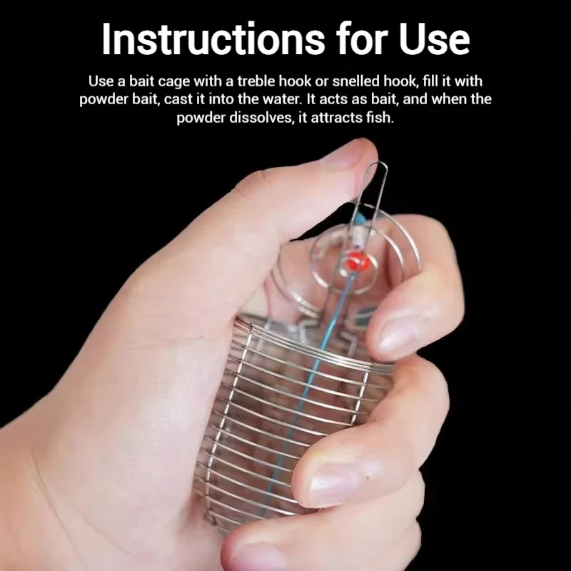 1pc Metal Fishing Bait Fixed-point Cage Stainless Steel Fishing Feeder Holder Basket Fishing Tackle Fishing Feeder Nesting Tool