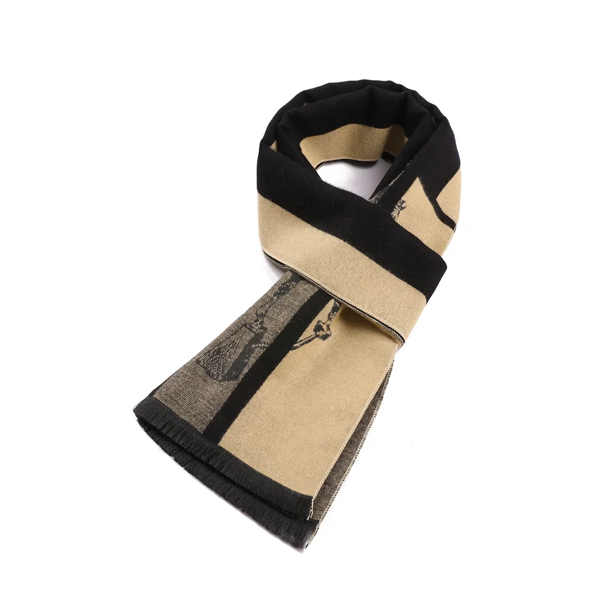Classic Business Scarf Men High Quality Cashmere Winter Warm Scarves Vintage Shawl Long Wrap Luxury Brand Designer Scarf Gifts