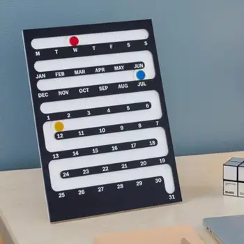 Calendario 2027 Minimalista da Scrivania, Calendario Perpetuo con Marcatori Scorrevoli Riutilizzabili, Perfetto per Decorazione Casa, Ufficio e Scrivania