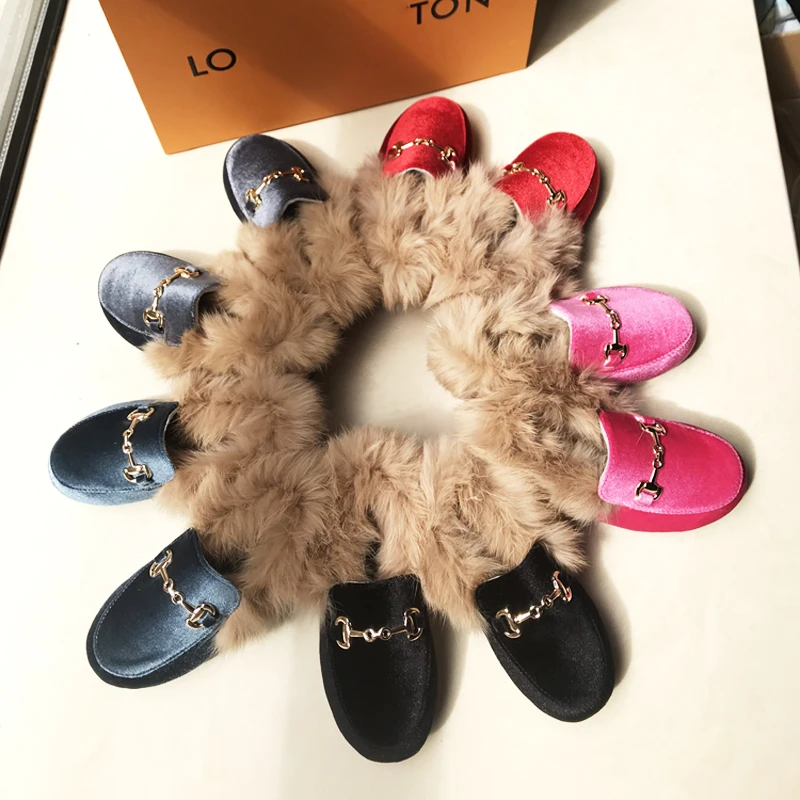 Inverno bambini pelliccia principessa scarpe bambina velluto appartamenti di marca bambini Slip On scarpe bambino vestito di moda mocassini ragazzi mocassino