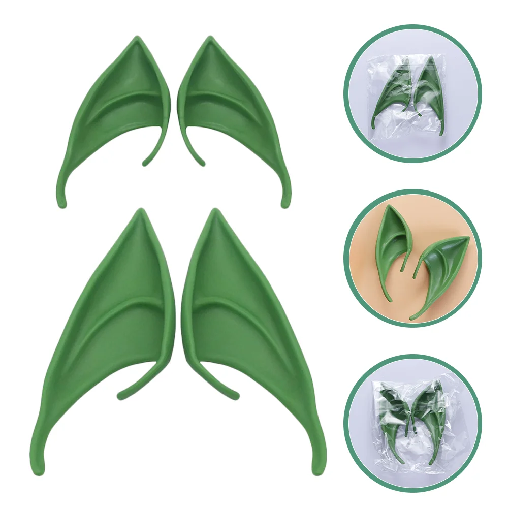 

2 Pairs Prom Latex Elf Ears Halloween Costumes Masquerade Accessories Emulsion Prop