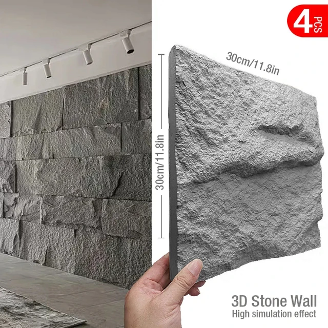 Panel de pared 3D con textura de piedra, decoración de corte de rombos,  papel tapiz mural de ladrillo de piedra, pegatina de pared impermeable,  caja de 60x40cm - AliExpress