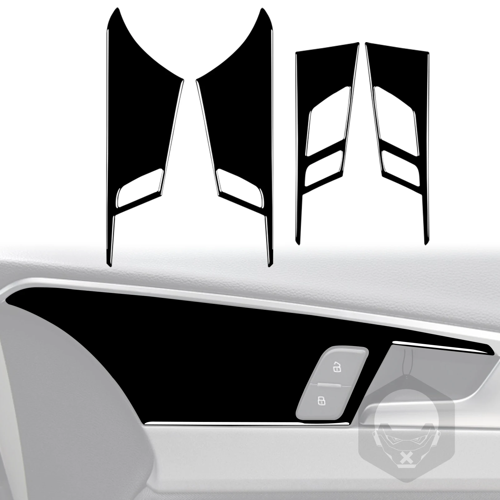 

Декоративная панель для подлокотника салона автомобиля, наклейка на обшивку для Audi a4 a4l b9 2017 2018 2019, аксессуары, молдинги, черный АБС-пластик