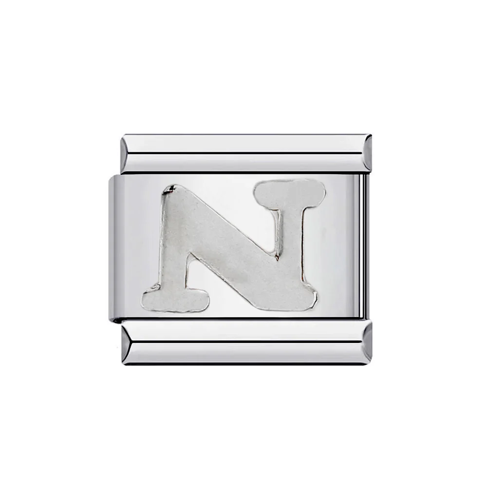 Silver 26-Letter A-Z Custom Charm Bracelet in Italian Stainless Steel