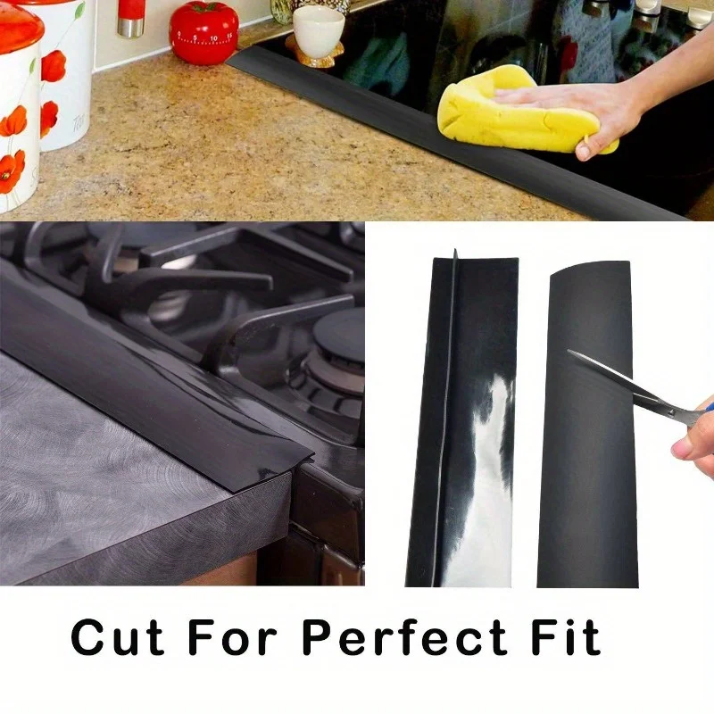 2Pcs Silicone Stove Counter Gap Cover Silicone Kitchen Gap Filler Heat Resistant Stove Counter Filler