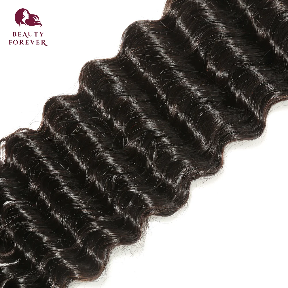BEAUTY FOREVER Brazilian Deep Wave Human Hair Weft 4pcs/lot 100% Virgin Hair Bundles Natural Color Can be Dyed