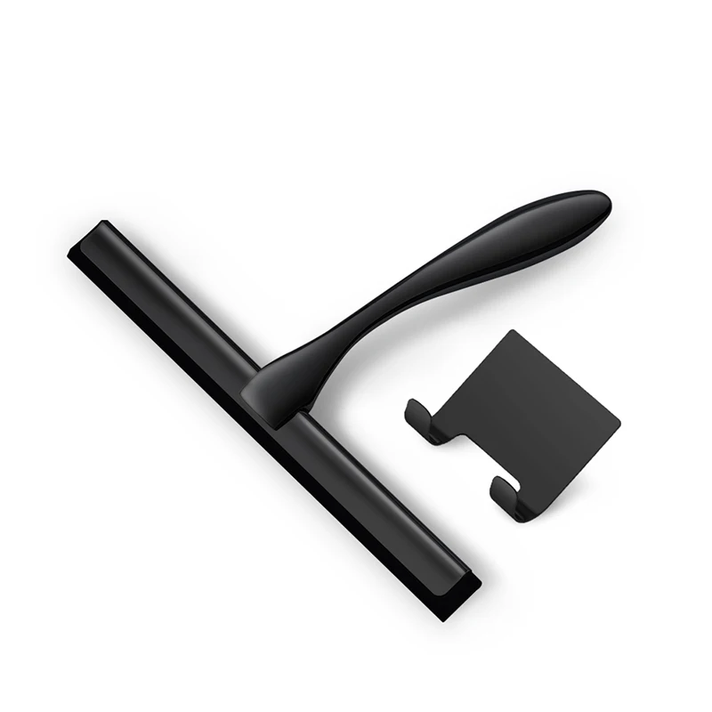 Window Wiper Silicone Rubber Shower Squeegee Blade with Suction Cup Hook Door Hanger 10'' 12'' 14'' inch Bathroom Household Tool 4