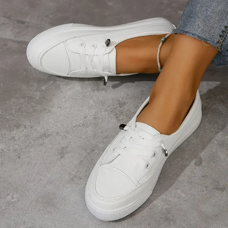 Wear-resistant, Lightweight, Breathable Solid Color Flat Sneakers, Comfortable Casual Running Shoes Zapatillas Deportivas Mujer 4