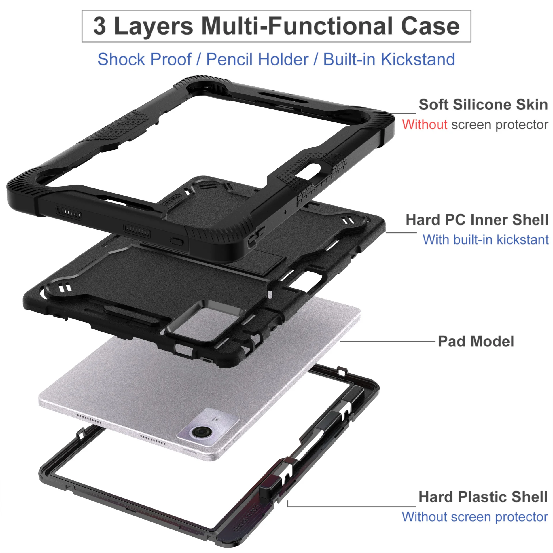 Heavy Duty Protective Tablet Stand Cover with Pen Slot