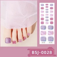 Toe Gel Nail Sticker Hardens For UV Lamp Curing Gel Stickers Waterproof Korean Full Cover Waterproof Polish Wraps Foot Strips 2