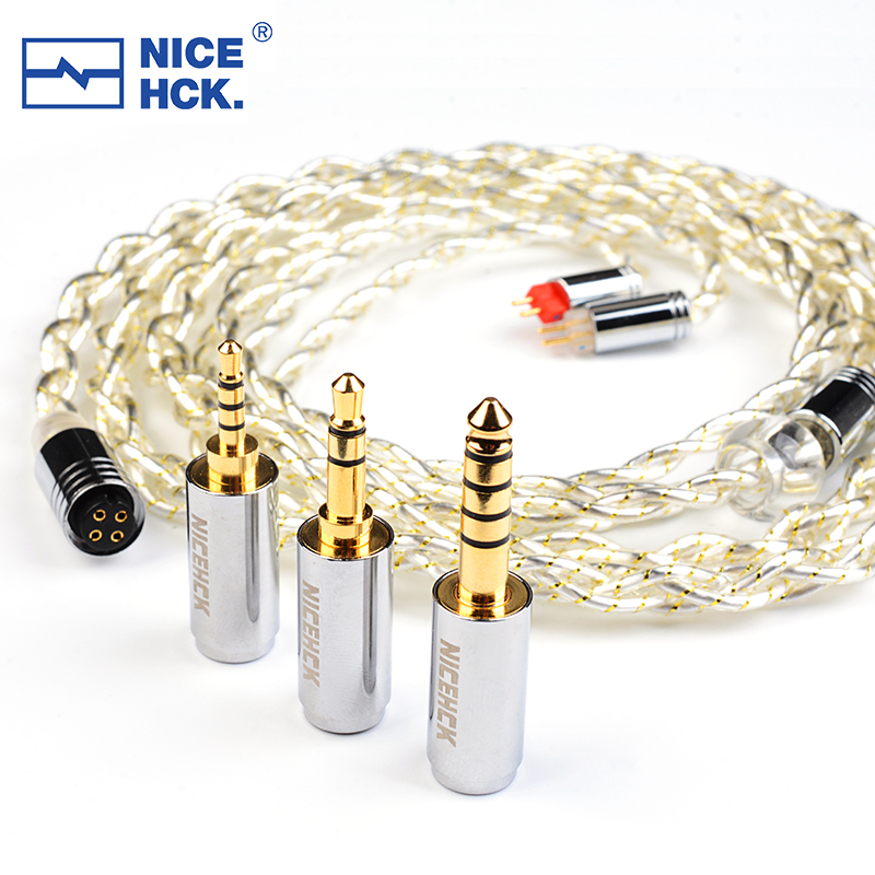 NiceHCK Musou 7N Flagship HiFi Earphone Cable Silver Palladium Plated OCC 3-in-1 Detachable Plug 2Pin Bravery Winter HEXA KATO