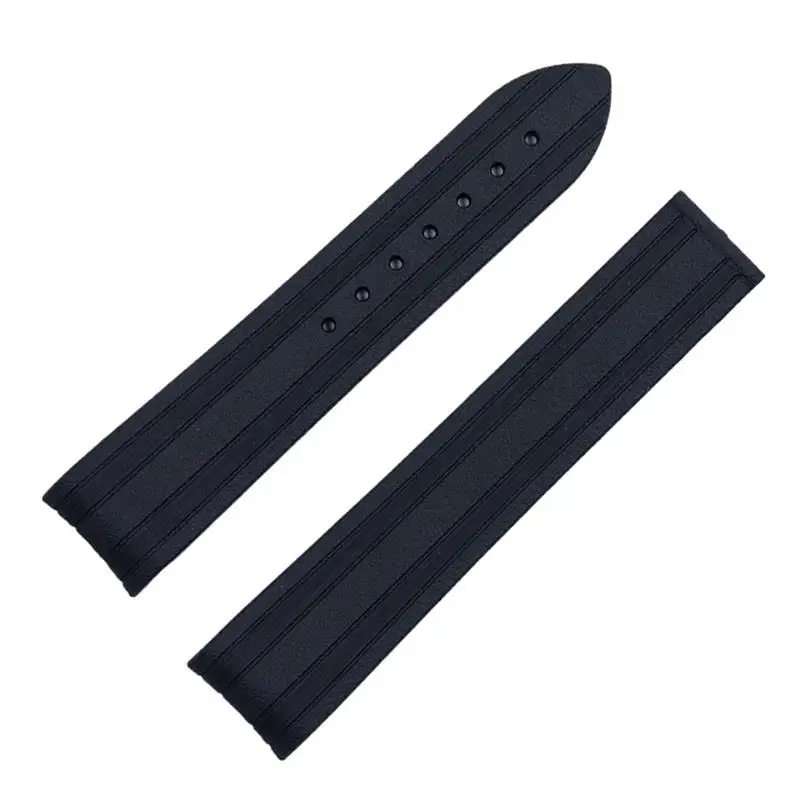SCHIK 20mm Curved End Watch Belt Quality Natural Soft Rubber Silicone Watchband For Omega Strap New Seamaster 300 AT150 Bracelet