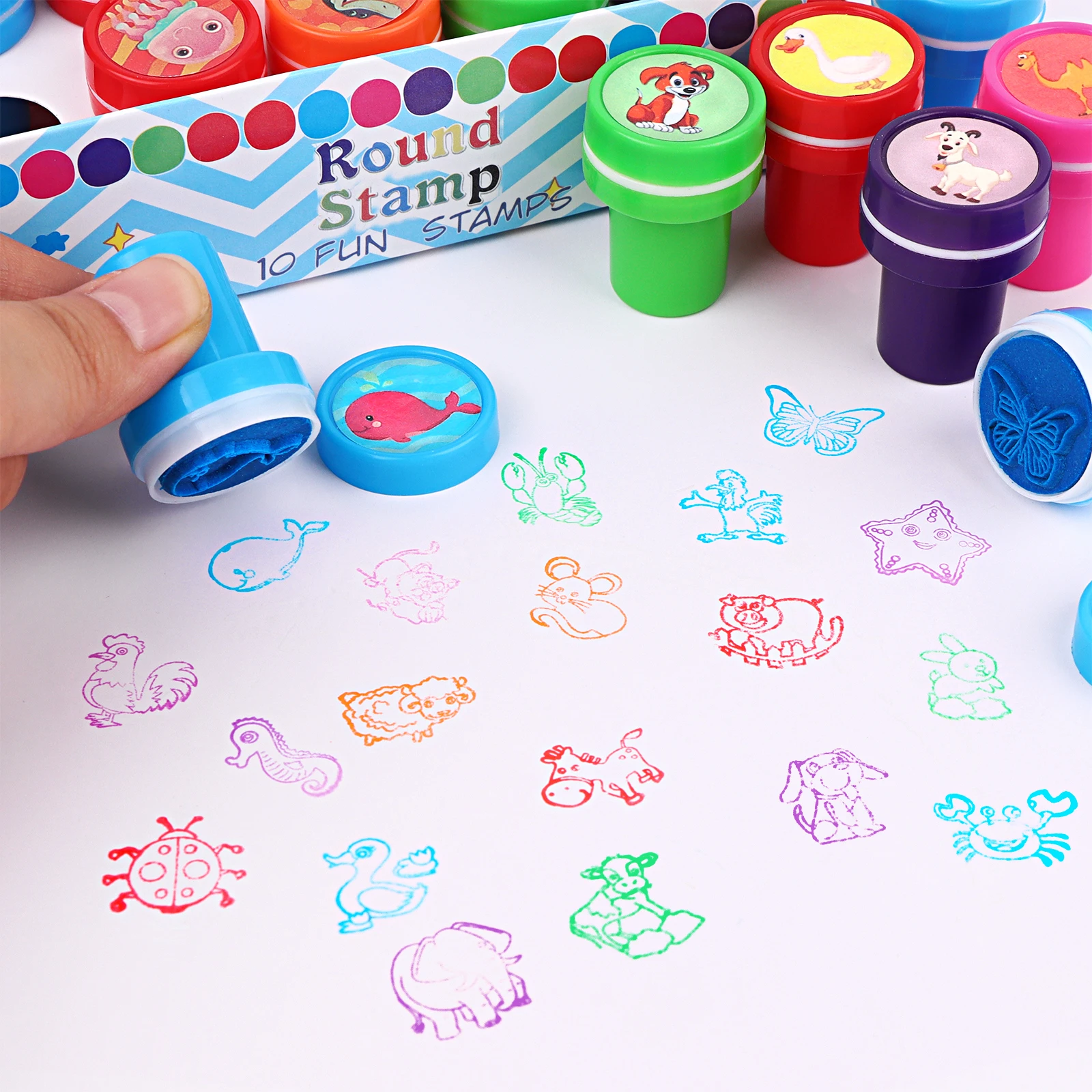 30 Pieces Assorted Stamps For Kids, Animal Stamp Set, Kids Party Stamps For Party Favors, Carnival Prizes, Easter Egg Fillers