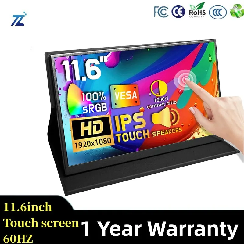 

Type-c 100% srgb 11,6 дюймов 1920x1080 Ips Pc емкостный многосенсорный ультраширокий сенсорный дисплей для ноутбука ЖК-монитор с вторым экраном