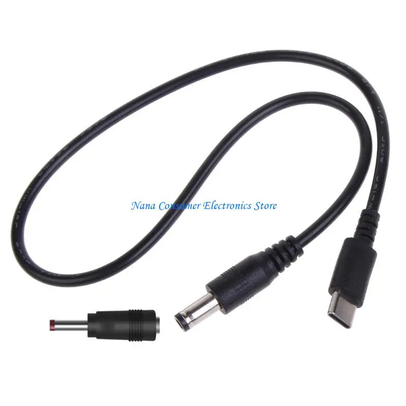 Universal Type C to Barrel Power Cord with PD Trigger (Adjustable Voltage: 5V-20V)