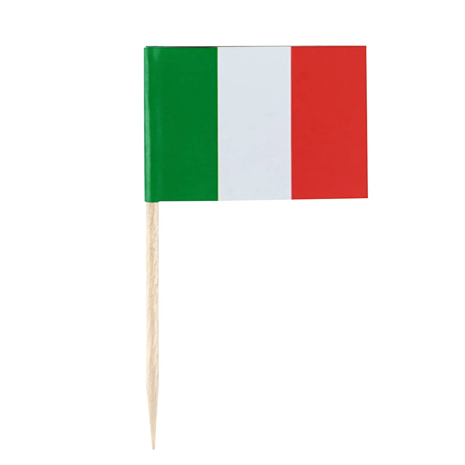 Italian National Flag Cupcake Toppers Paper Wood Party Supplies