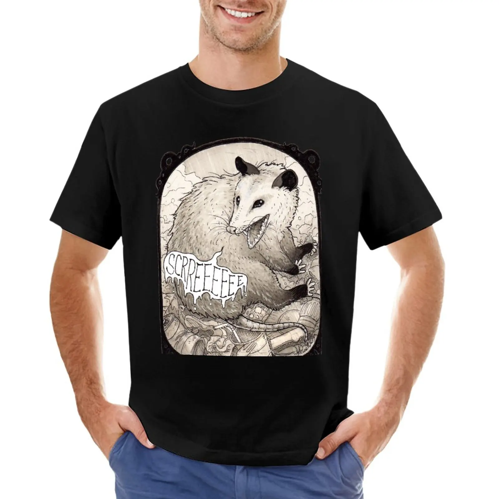 

Opossum T-Shirt boys animal print shirt black t shirts men t shirts