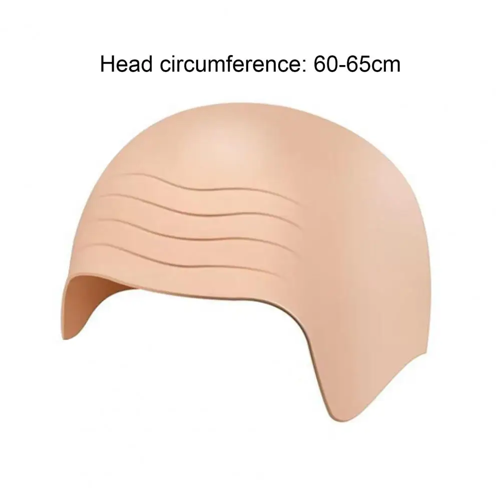Fake Bald Head Wig Cap Wig Headgear Soft Makeup Latex Bald Hat Wig Adjustable Size Unisex Reusable Mesh Cover Men Costume Accessories