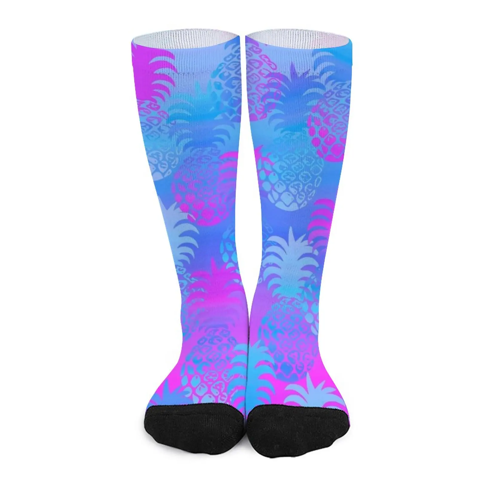 Pukana Hawaiian Pineapple Sunset Blend - Periwinkle and Violet Socks Cartoon characters socks Men cycling socks kandinsky modern squares circles colorful socks antiskid soccer socks men cycling socks cotton socks men