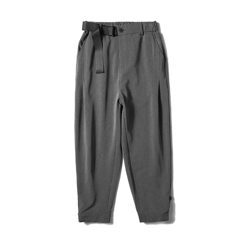 Men's Spring Autumn Solid Pockets Button Zipper High Waist Casual Harlan Lantern Workwear Sports Trousers Fashion Vintage Pants