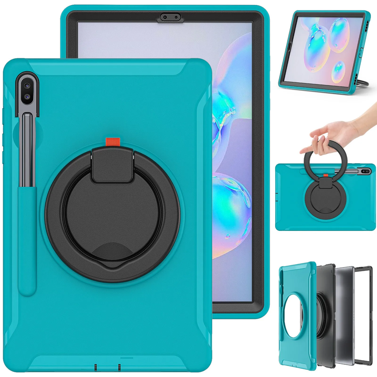 

Compatible with Tab S6 10.5 shell SM-T860T865T867 protective film shell, with degree rotating kick bracket